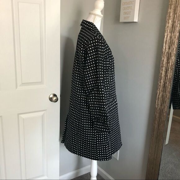 Tally Ho Black & White Polka Dot All Weather Trench Coat - Picture 4 of 6